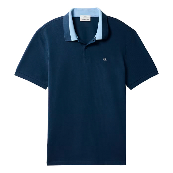 Calvin Klein Polos Bleu marine - Polo col contrastant - L - Ref 63 €